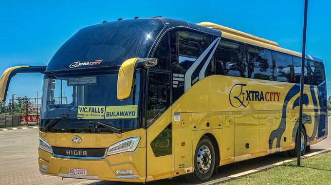 Buses are convenient for long distances when travelling on a budget in Zimbabwe 