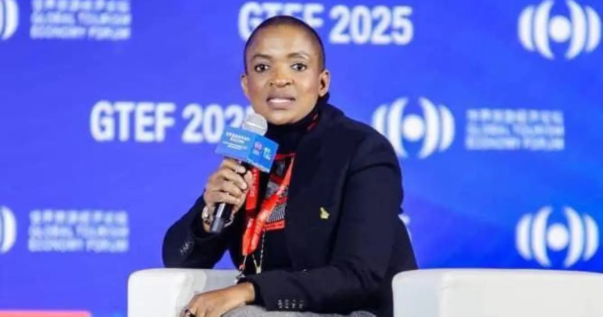 Minister of Tourism and Hospitality Industry, Hon Barbara Rwodzi speaking at the 11th Global Tourism Economy Forum